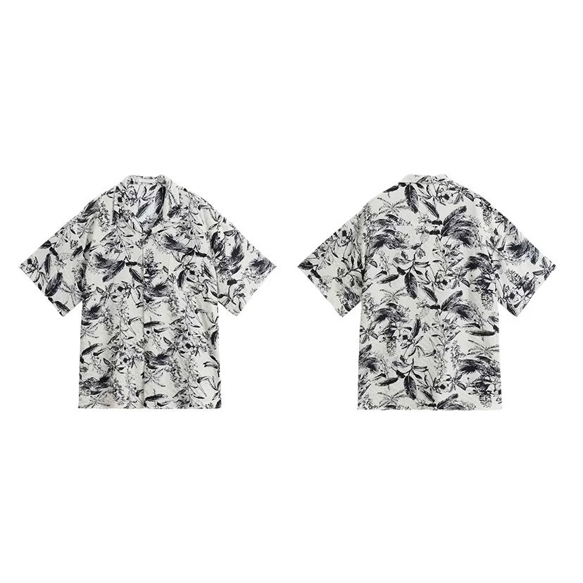 Áo Sơ Mi Lụa Lạnh Mỏng Cao Cấp Tay Ngắn Dáng Rộng Phong Cách Nhật Bản Thời Trang Mùa Hè Mới Cho Nam