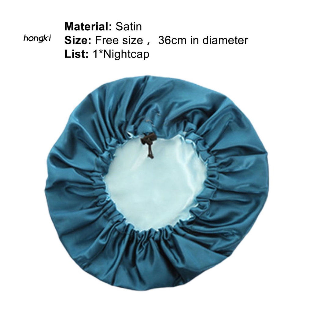 Mũ Trùm Đầu Ngủ Thiết Kế Hai Lớp Cỡ Lớn Chất Liệu Satin Tùy Chỉnh Tiện Dụng Cho Nữ