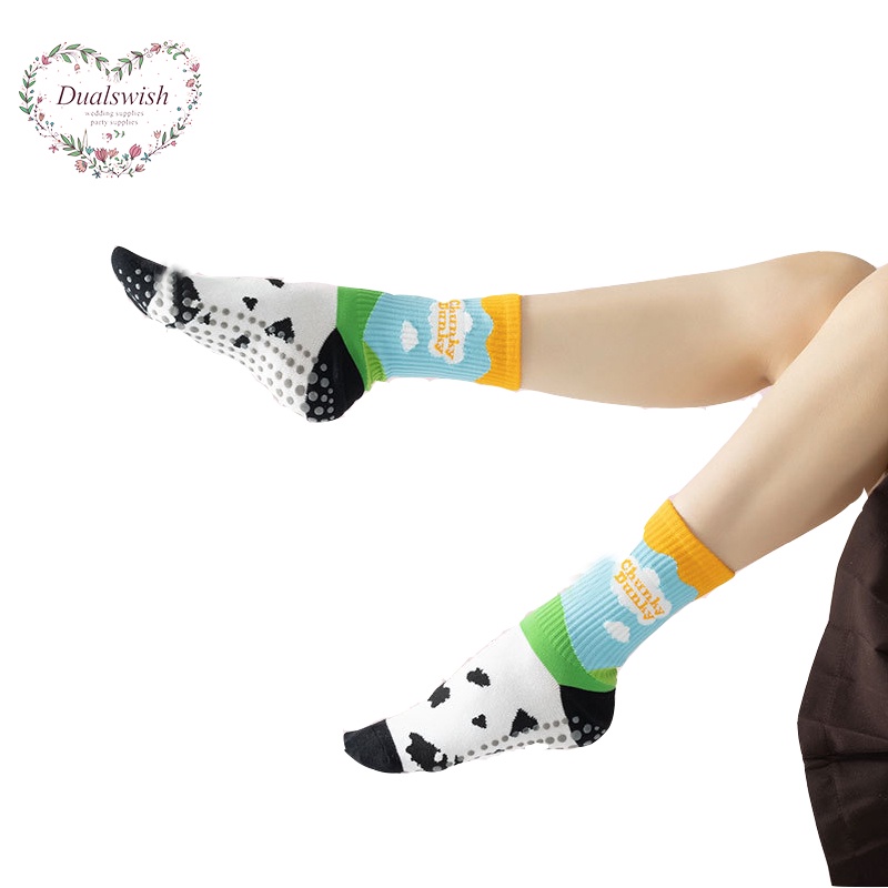 Đôi Vớ Bằng Silicone Cotton Thoáng Khí Chống Trượt Dành Cho Nữ Tập Thể Thao Yoga Pilates