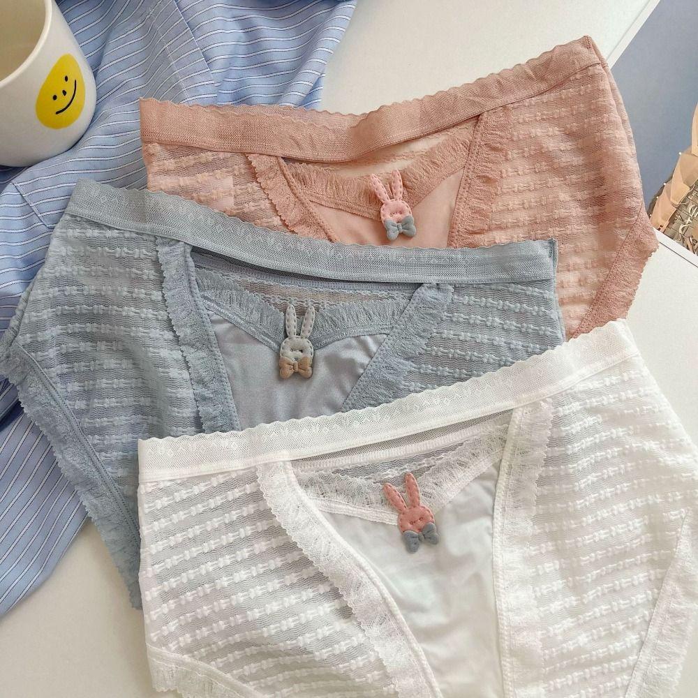 Quần Lót Cotton Jacquard Mềm Mại Khoét Rỗng Đính Nơ Cho Nữ