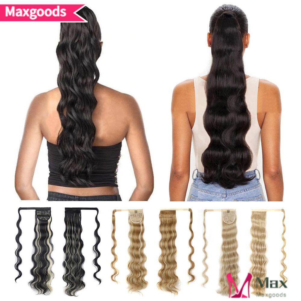 MAXG 1 Tóc Giả Đuôi Ngựa Xoăn Dài Nhiều Màu Sắc Chất Lượng Cao