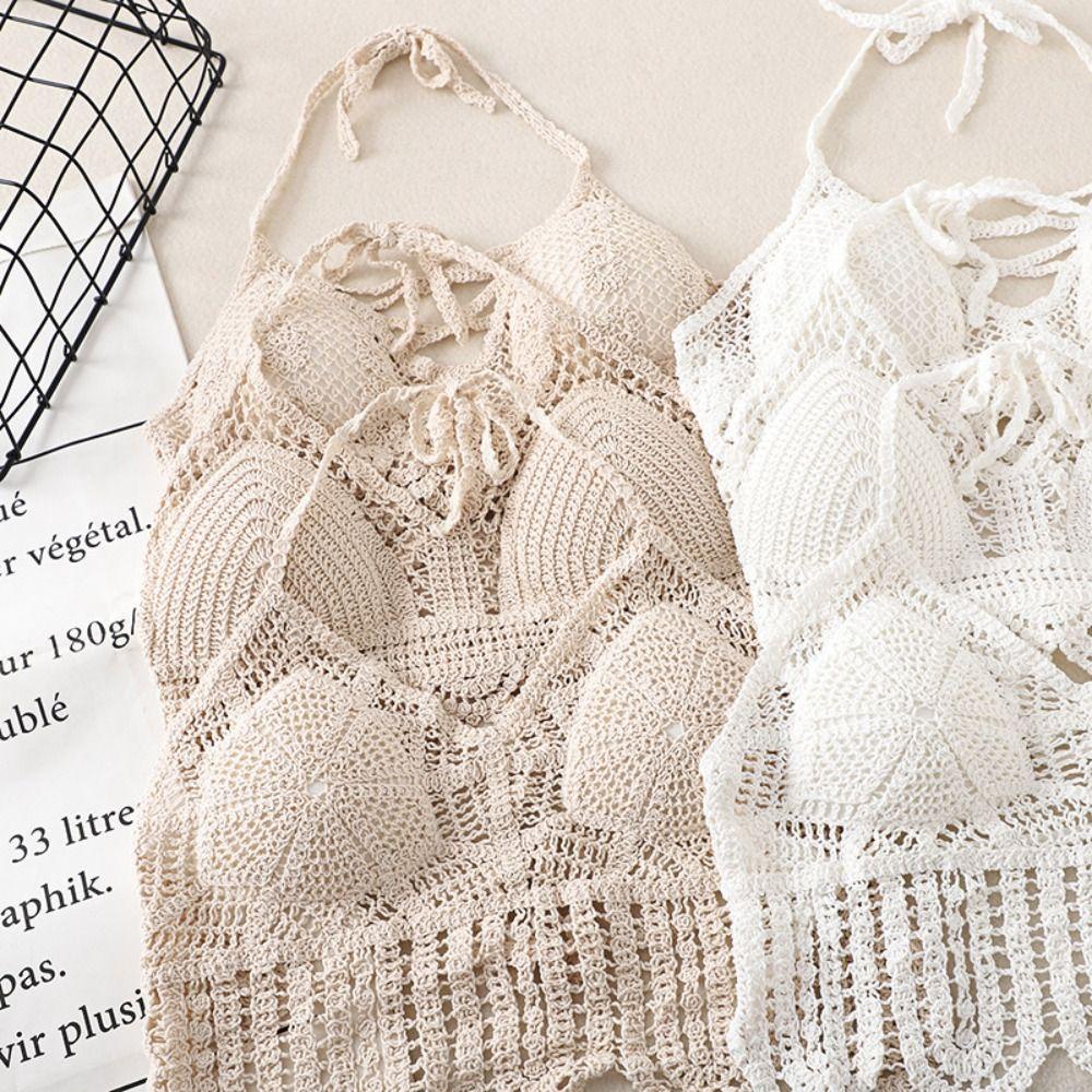 LILYES Áo Hai Dây Dệt Kim Nhẹ Nhàng Mềm Mại Phong Cách Bohemian Hàn Quốc