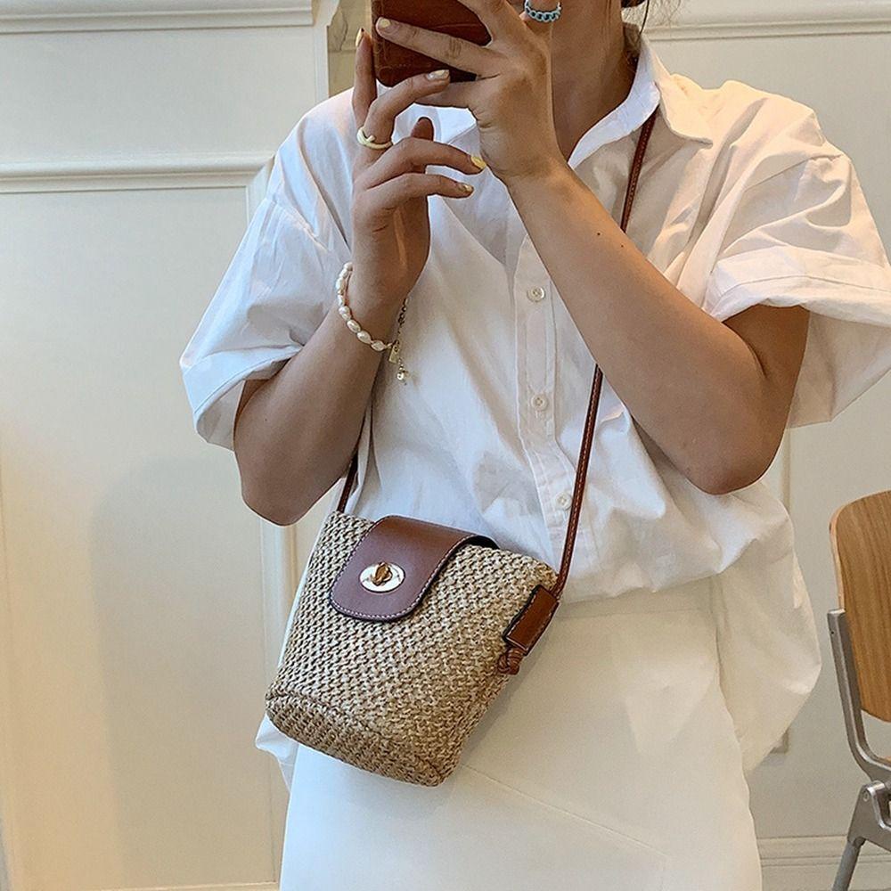 Túi cói Mini Phong Cách Bohemian Thời Trang Đi Biển Cho Nữ