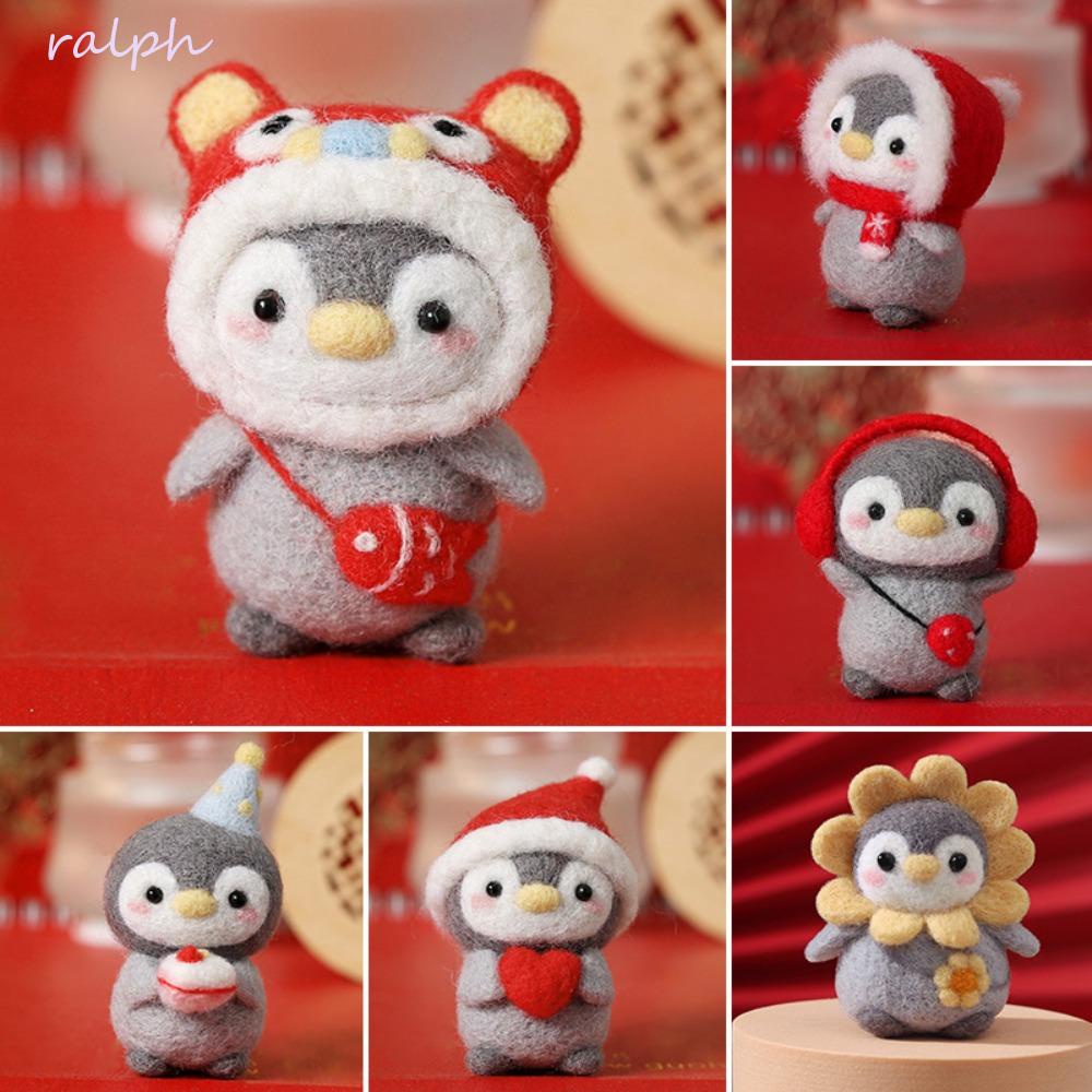Bộ Dụng Cụ Thêu Len Thủ Công Hình Chim Cánh Cụt Hoạt Hình