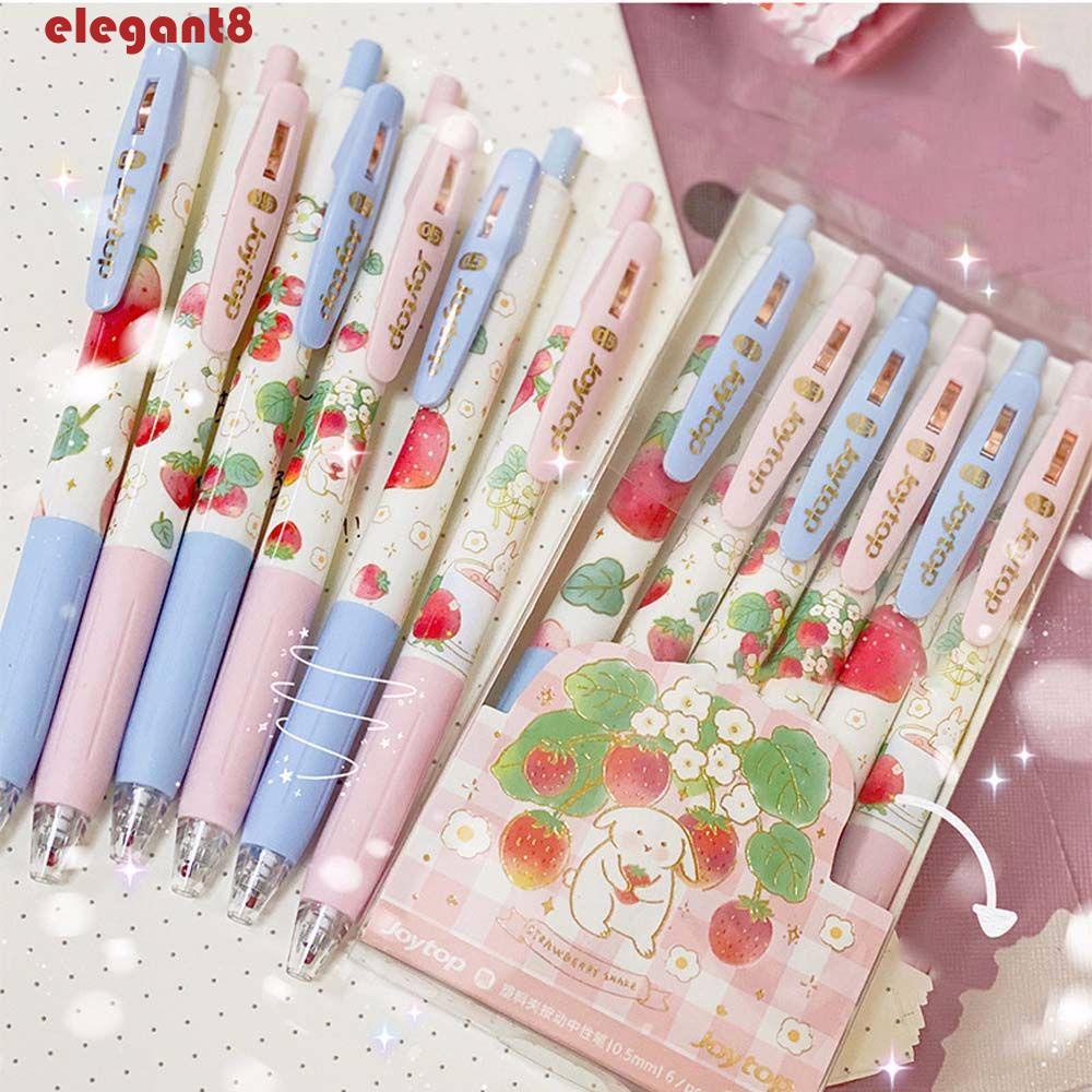 Bút Mực Gel Kiểu Dáng Dễ Thương Thanh Lịch|Bút Viết Nhanh Khô Hình Trái Dâu / Đào Màu Sắc Thu Gọn Tiện Dụng Cho Học Sinh
