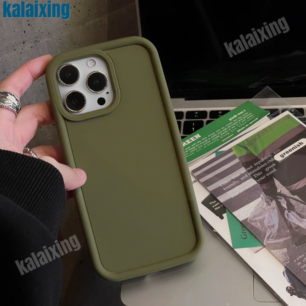Ốp Điện Thoại Tpu Mềm Màu Xám / Xanh Lá Đậm Thời Trang Cho iPhone 14 Pro Max 13 12 Pro Max 11 Pro Max Xs Max Xr X Xs