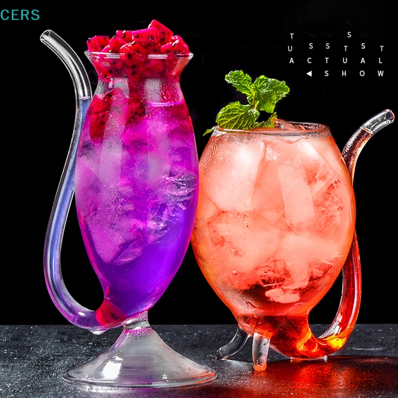 Cốc Uống Rượu Bằng Thủy Tinh Chịu Nhiệt Kèm Ống Hút RS