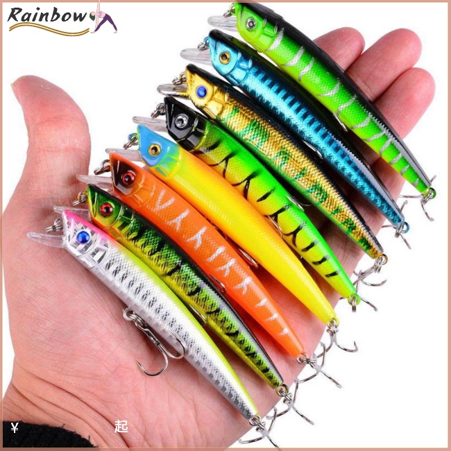 Set 43 Mồi Giả Nhử Cá Bằng Nhựa Cứng Chất Lượng Cao Gắn Kèm Móc Câu Tiện Dụng