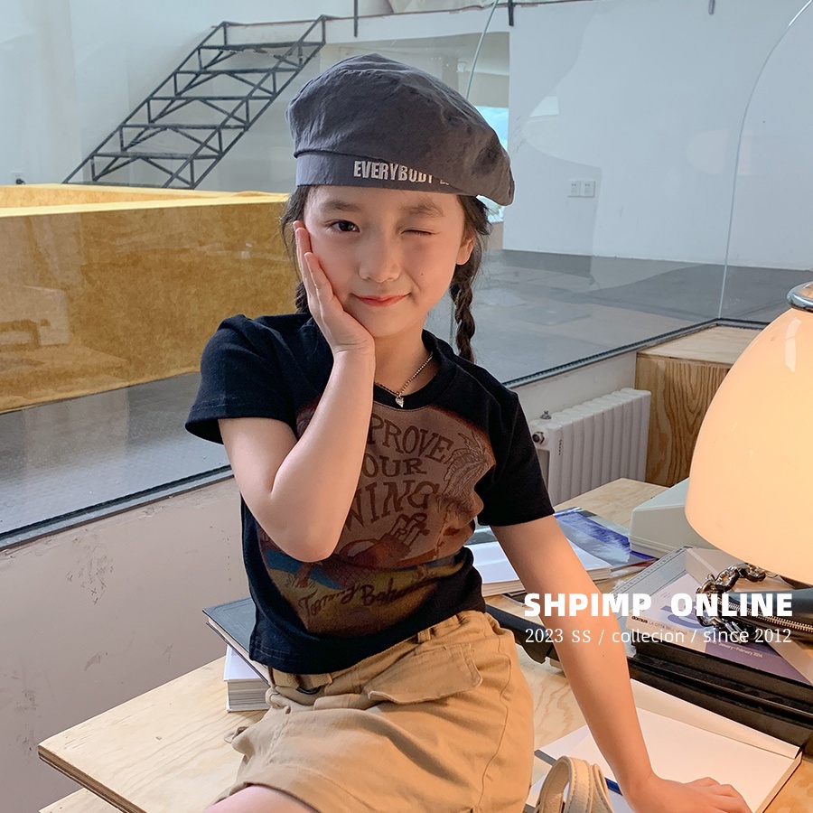 Áo Thun Tay Ngắn Cổ Tròn In Họa Tiết Hoạt Hình Phong Cách Hàn Quốc Thời Trang Mùa Hè Cho Bé Gái