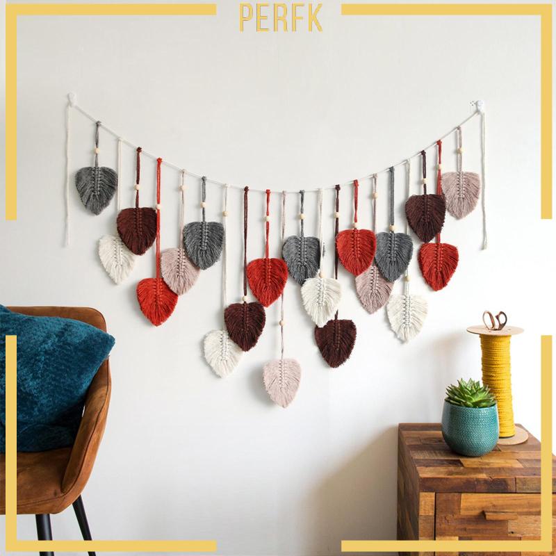 Thảm Dệt Lá Treo Tường Trang Trí Phong Cách Bohemian