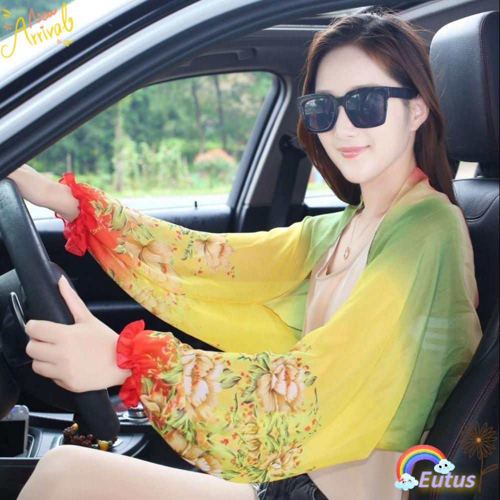 Khăn Choàng Cổ Dài 60-80cm In Họa Tiết Hoa Chống Nắng Cho Nữ