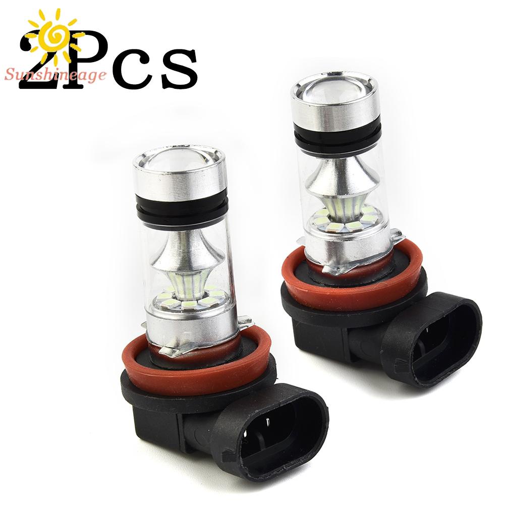 Set 2 Đèn Pha LED H8 H9 8000K 100W 3600LM 2323 Ánh Sáng Xanh Cho Xe Hơi