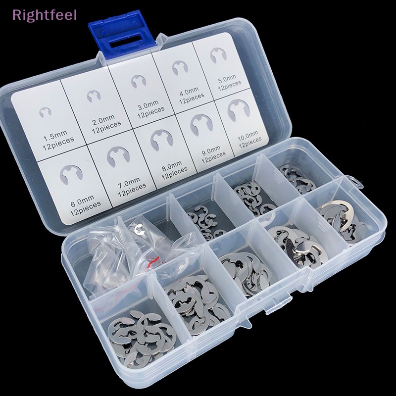 Set 120 Vòng Kẹp Chữ E Bằng Thép Không Gỉ Cho Trục Máy Khoan M1.5 ~ M10 Mới