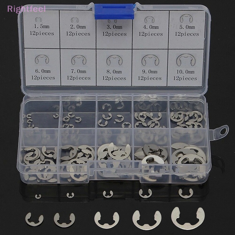 Set 120 Vòng Kẹp Chữ E Bằng Thép Không Gỉ Cho Trục Máy Khoan M1.5 ~ M10 Mới