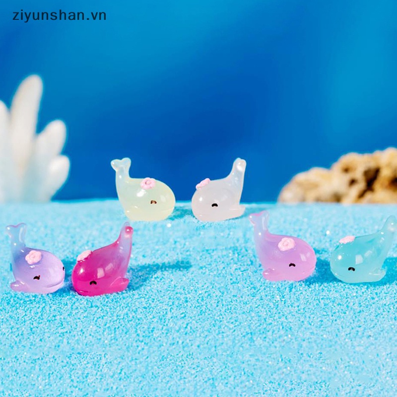 Set 1 / 5 Mô Hình Cá Heo Dạ Quang Mini Bằng Nhựa Resin Trang Trí Tiểu Cảnh / Xe Hơi