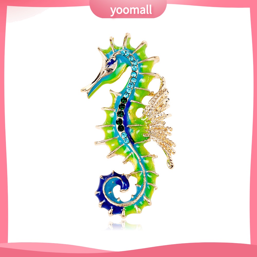 [YM] Ghim Cài Áo Tráng Men Hình Cá Ngựa Sơn Dầu Đơn Giản Thời Trang Và Phóng Khoáng