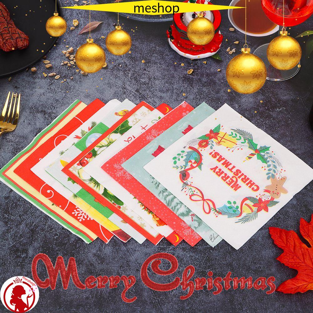 ME Set 20 Khăn Giấy Ăn Trưa Họa Tiết Giáng Sinh Trang Trí Nhà Cửa