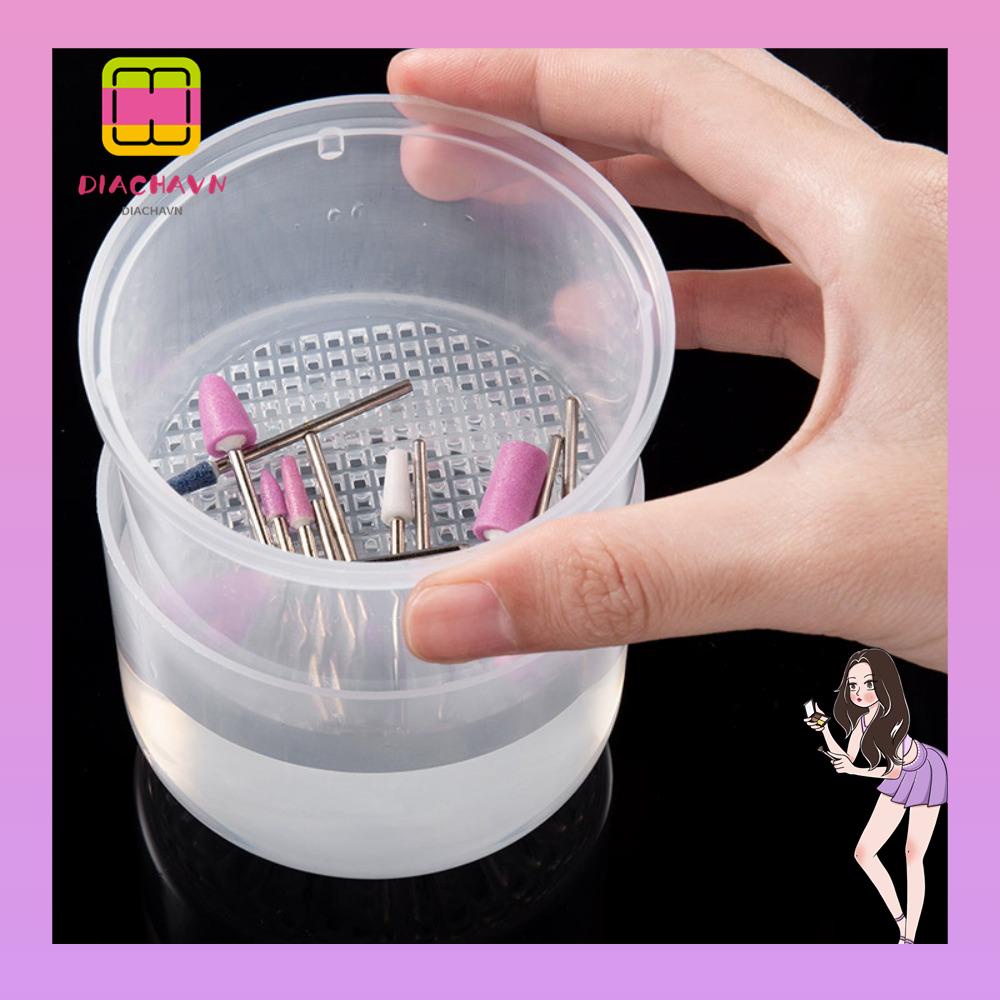 DIACHAVN Hộp Khử Trùng Đầu Mài Đánh Bóng Móng Tay Tiện Dụng