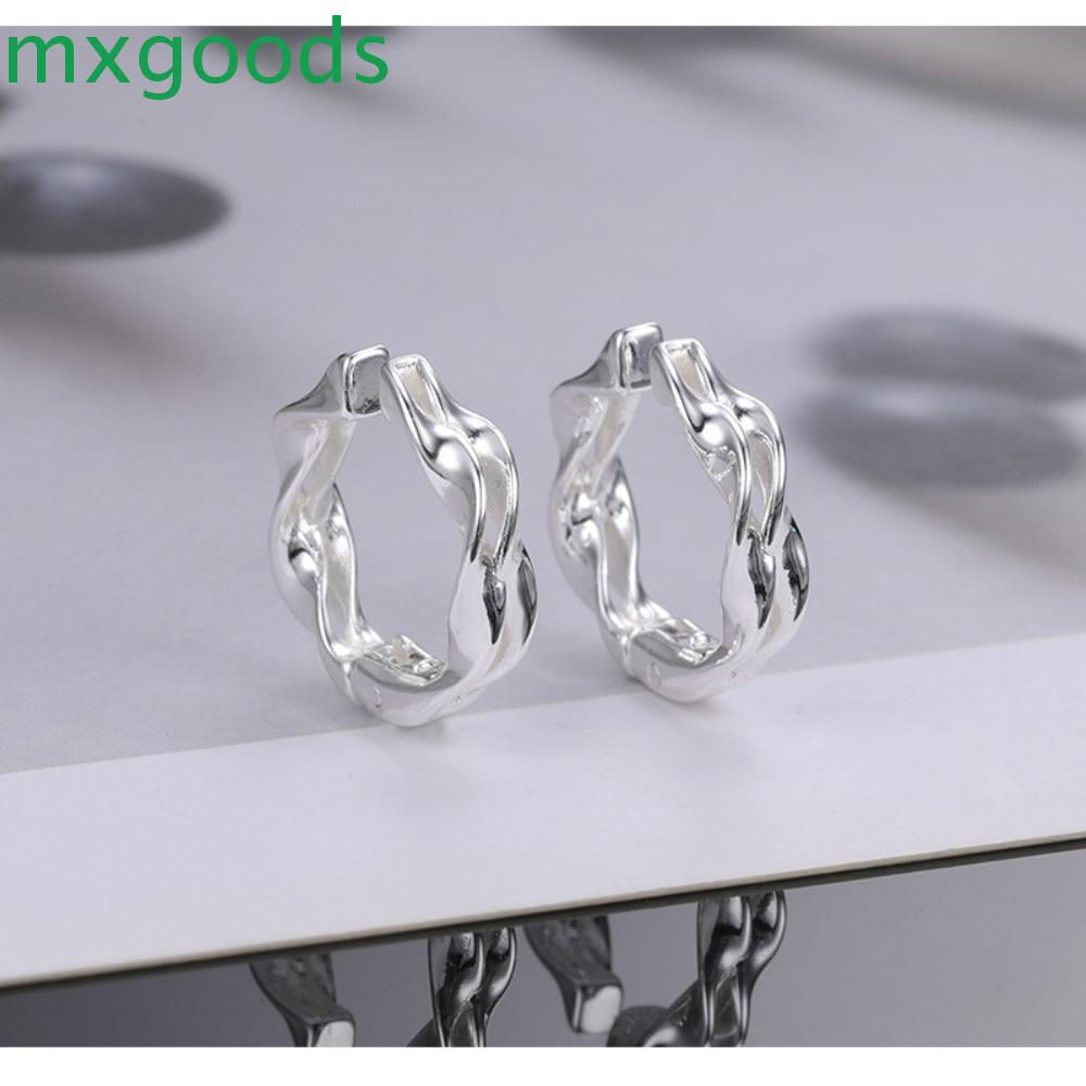 MXGOODS Khuyên Tai Dạng Kẹp Xoắn Bằng Kim Loại Phong Cách Hip Hop Cá Tính Cho Nam