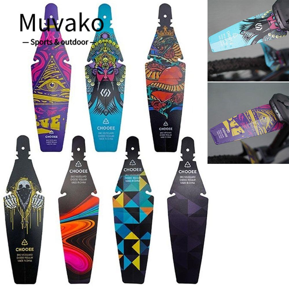 MUVAKO FENDER Tấm Chắn Bùn In Họa Tiết Đôi Cánh Cố Định Cho Yên Xe Đạp