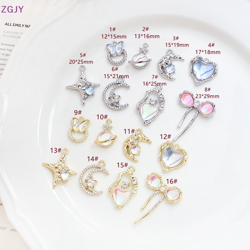 Zgjy Mặt Vòng cổ Thủ Công Hình Ngôi Sao Mặt Trăng Gợn Sóng Nước Mát Mẻ DIY Trang Sức Ch