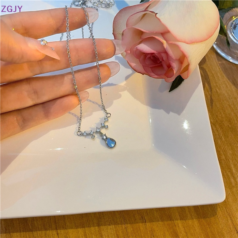 Zgjy Vòng cổ Đính Đá Mặt Trăng Hình Giọt Nước Sáng Tạo Phong Cách Ins Thời Trang Dành Cho Nữ Mới