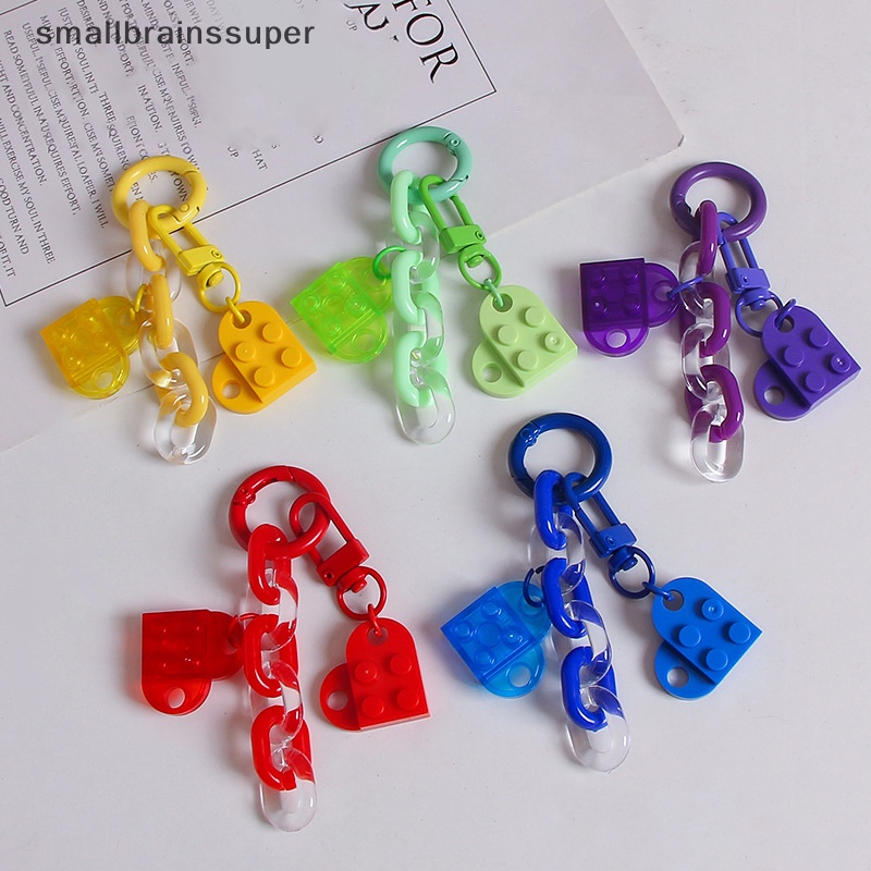 Móc Khóa Hình Khối Gạch Trái Tim Đôi Dành Cho Cặp Đôi Tình Bạn SBS