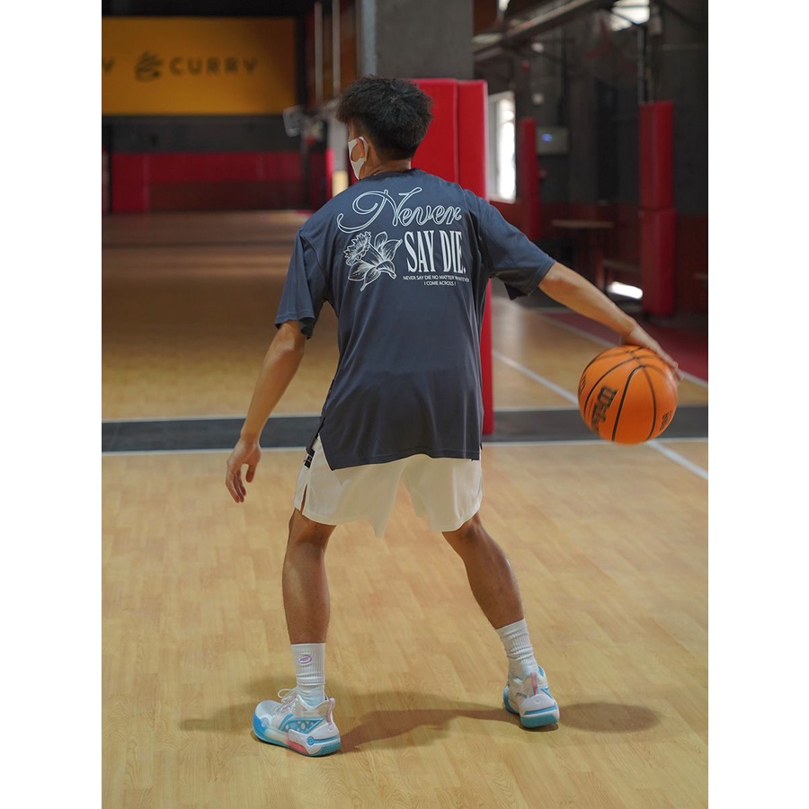 [F &amp; X] Quần Short Bóng Rổ LUSHISI [Mercury] Quần Short Thể Thao Dài Đến Đầu Gối Màu Trắng Phong Cách Mỹ Độc Đáo