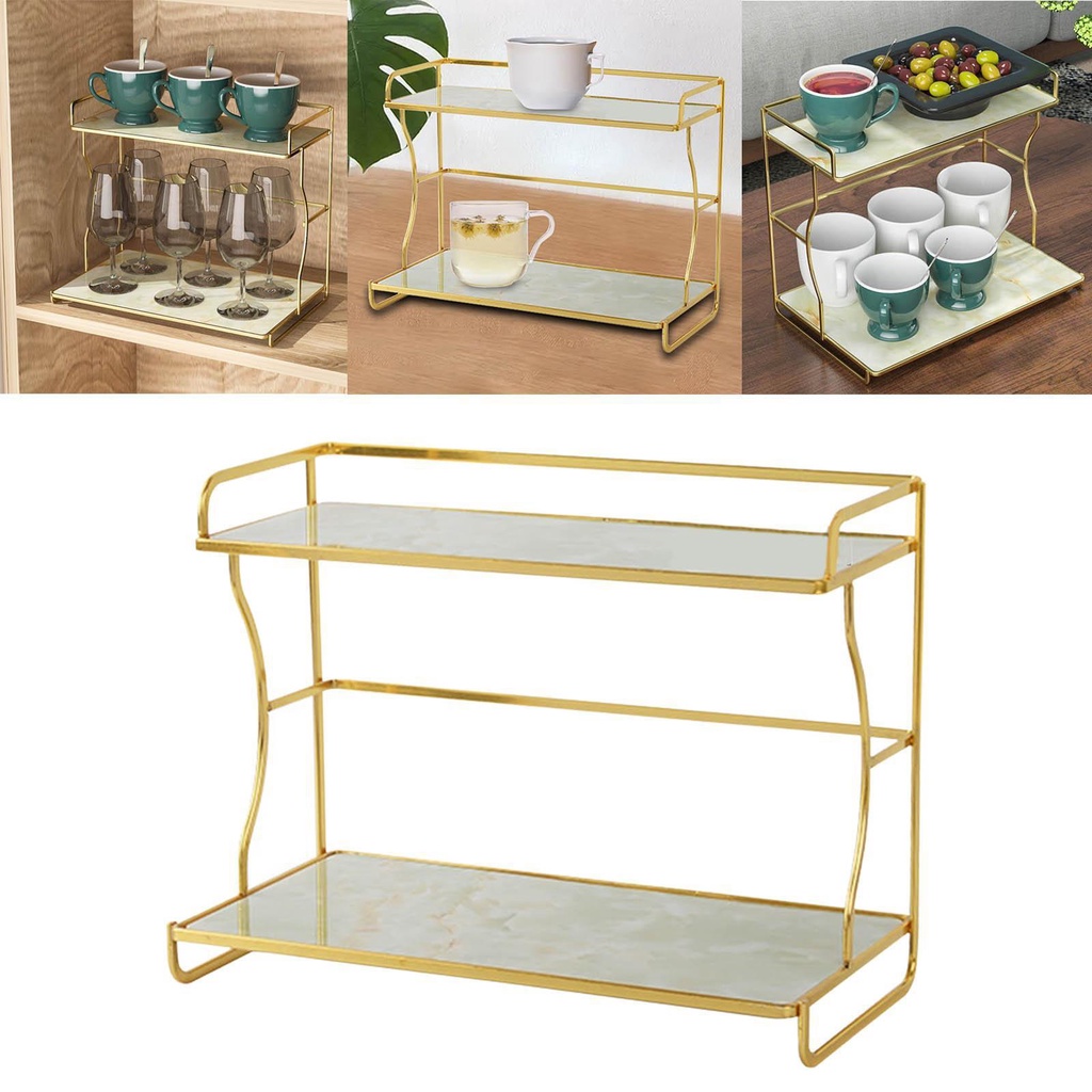 Khay Đựng Đồ Dùng Nhà Tắm 2 Tầng Họa Tiết Đá Hoa Cương Trắng Đẹp Mắt