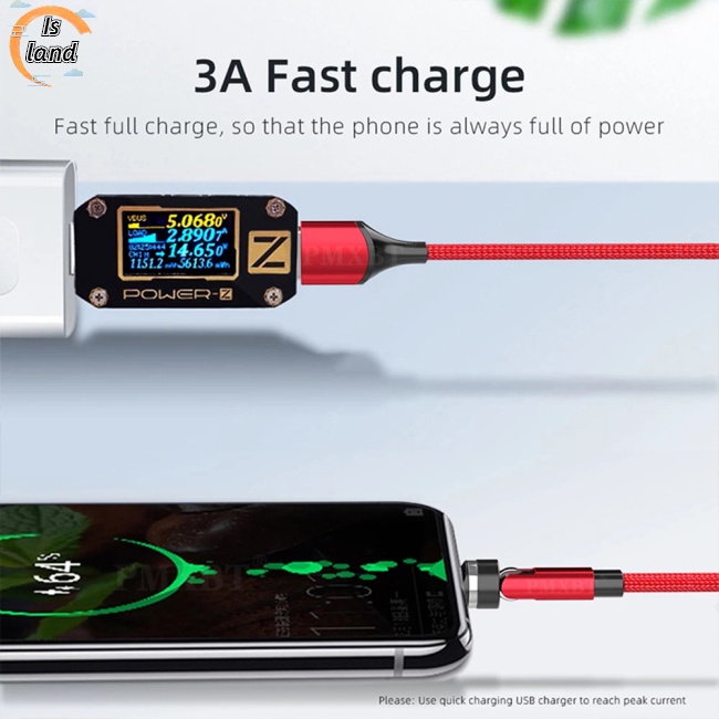 Dây Cáp Sạc USB Type C Hít Nam Châm Xoay 540 Độ Cho Điện Thoại Di Động