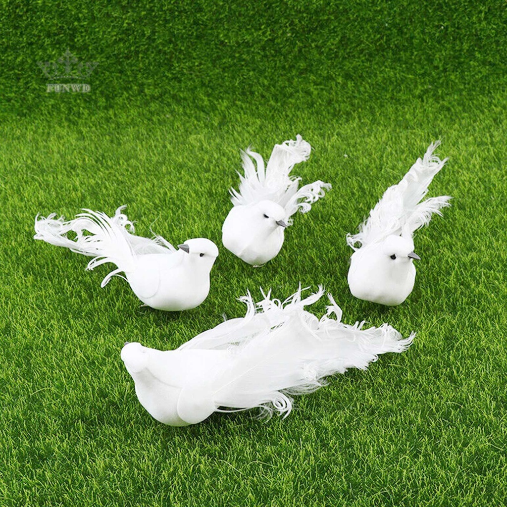 Set 4 Chú Chim Nhân Tạo Trang Trí Tiệc Cưới