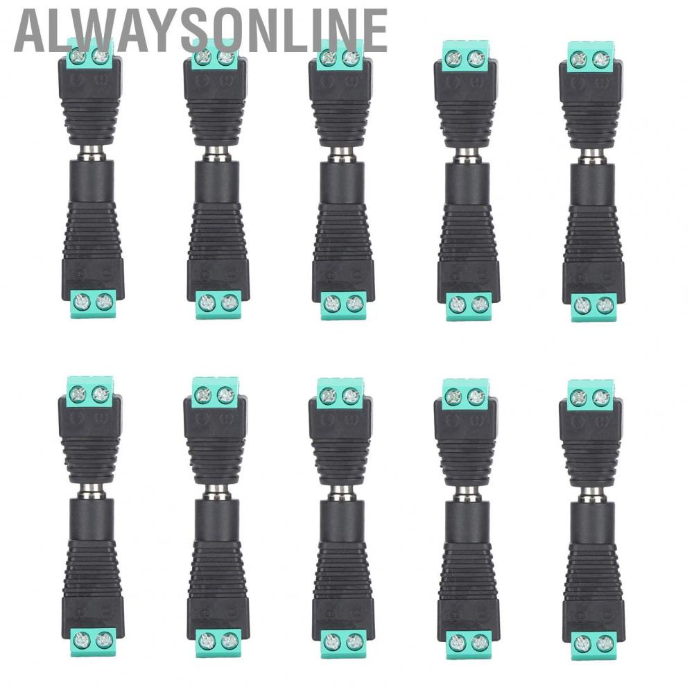 Alwaysonline DC Male and Female Power Adapter 5.5x2.1mm Plug Adapter Connector for  Strip CCTV