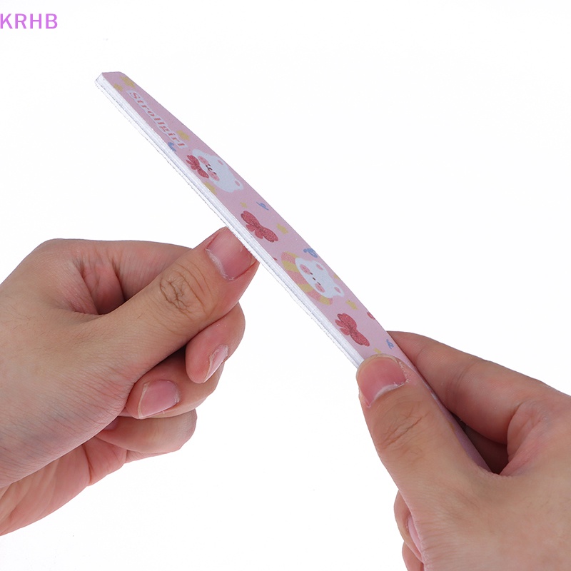 Dụng Cụ Dũa Móng Tay Hai Mặt Màu Trắng Họa Tiết Hoạt Hình KRHB Mới