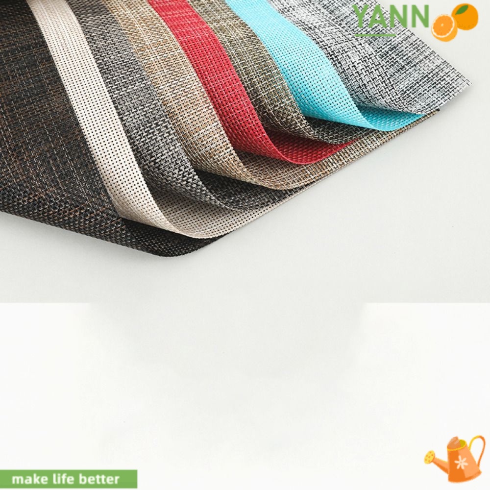 YANN1 Set 1 Tấm Da PU Lót Chén Đĩa Cách Nhiệt Thiết Kế Bện Sợi Cho Nhà Bếp
