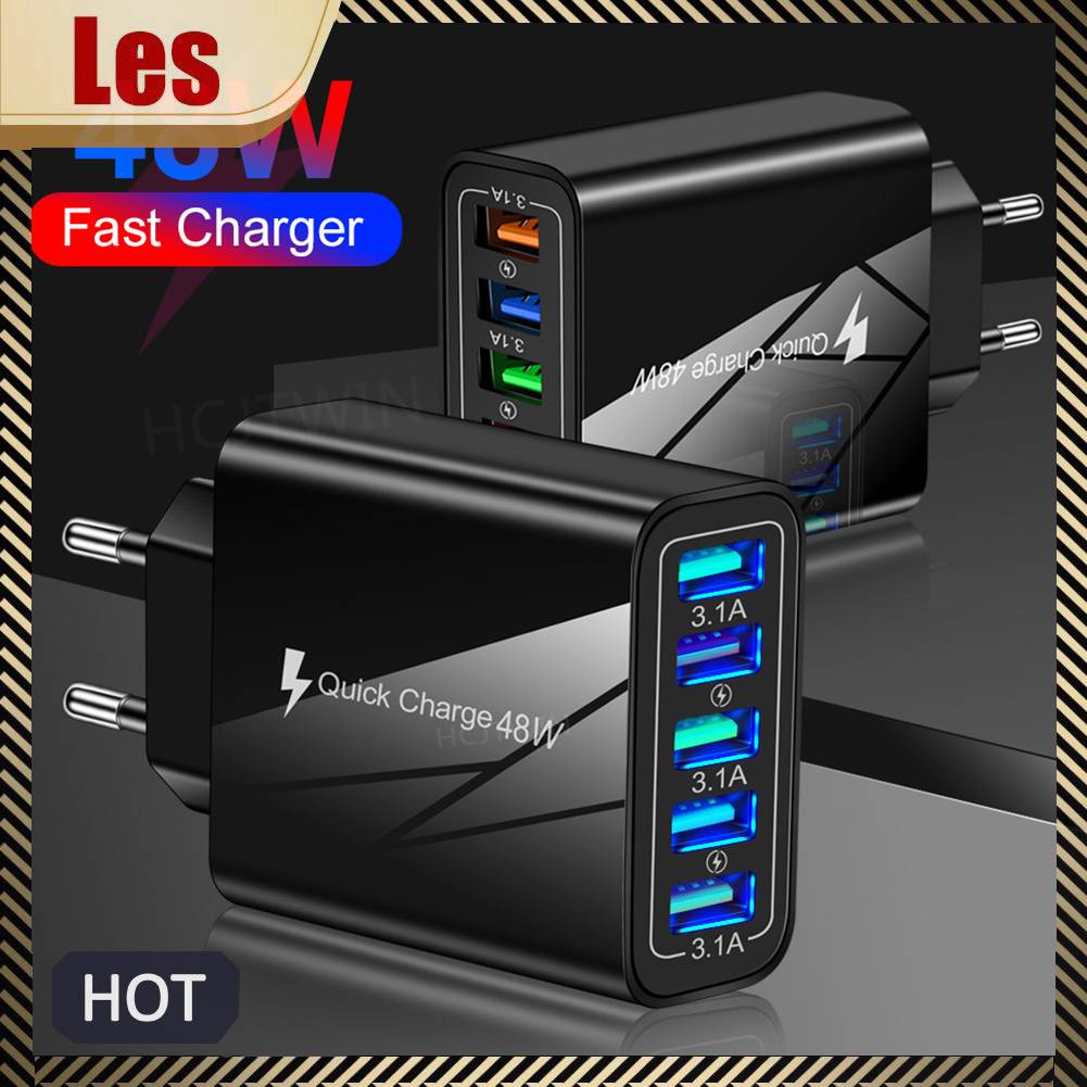 Bộ SạC ĐiệN ThoạI 5 CổNg USB TiệN DụNg Đi Du LịCh