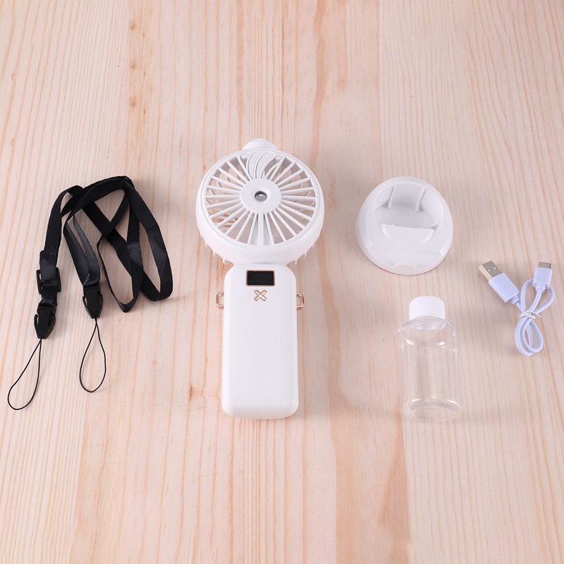 Quạt Điện Làm Mát Cầm Tay 5000MAh Sạc Cổng USB 5 Tốc Độ Có Màn Hình Kỹ Thuật Số