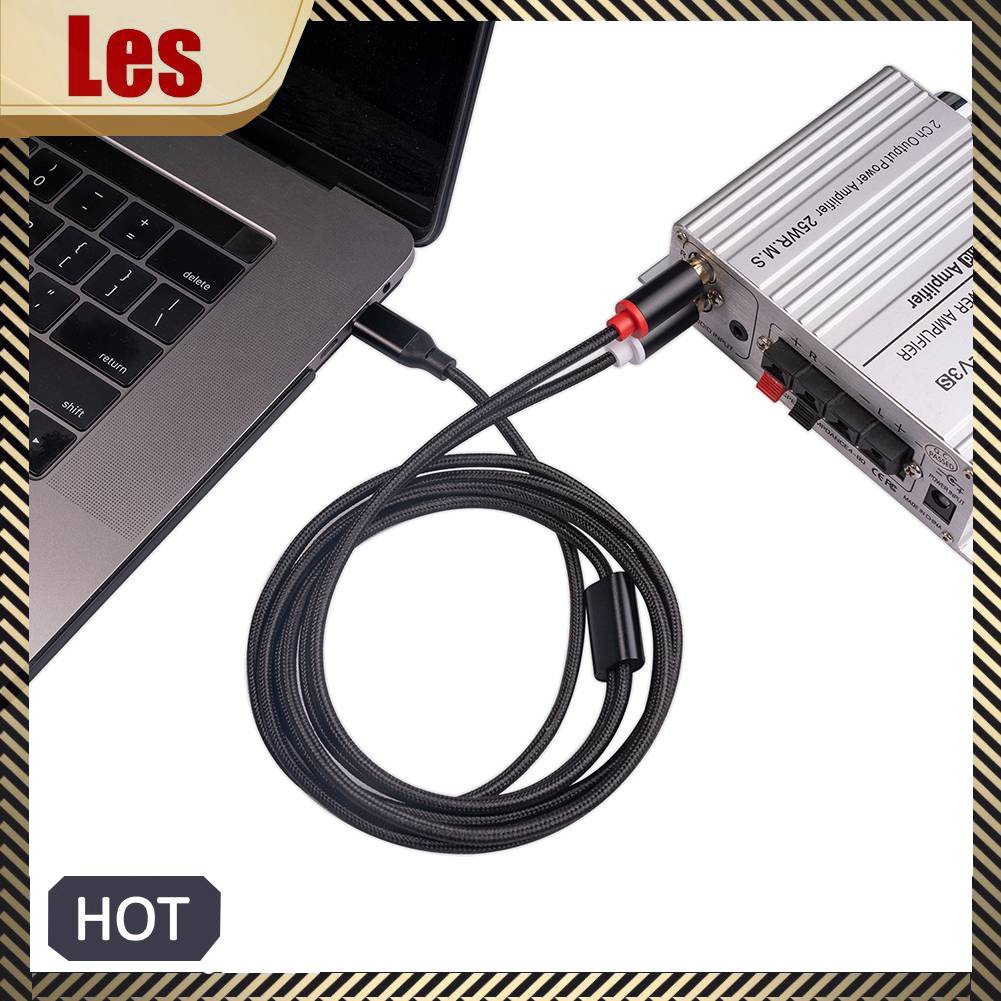 Dây Cáp Âm Thanh Chuyển Đổi Từ Đầu Cắm Sang 2 RCA Cho Loa