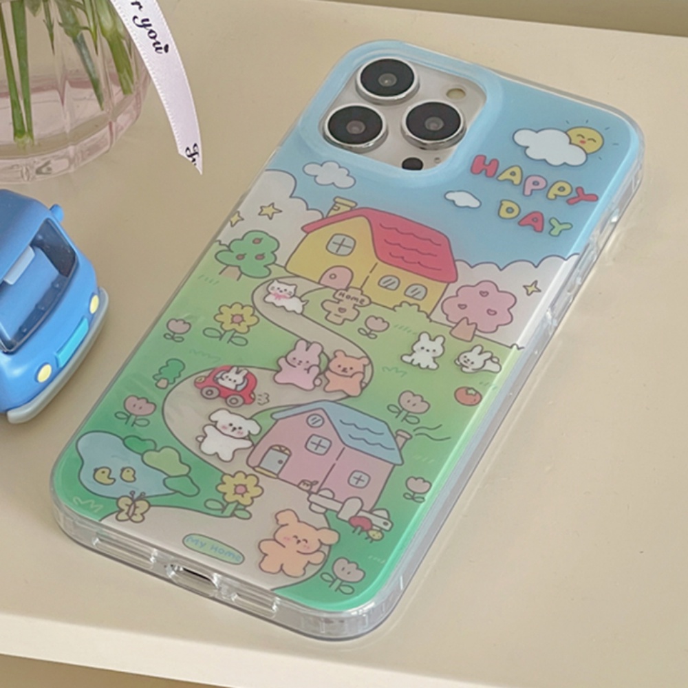 Ốp Điện Thoại TPU Mềm Chống Rơi Chống Dấu Vân Tay In Hình Thỏ / Gấu Dễ Thương Cho IPhone 11 12 13 14 Pro Max