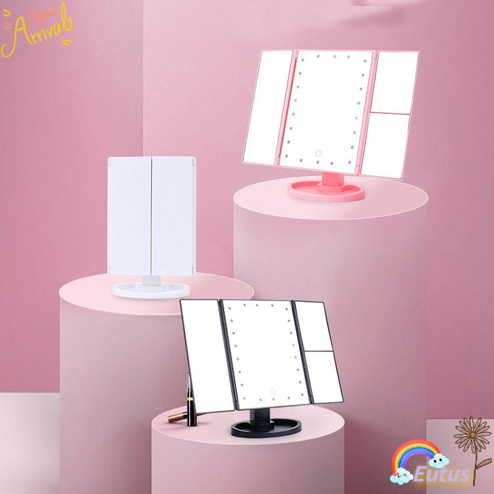 EUCA Gương Trang Điểm Để Bàn 3 Mặt Có Thể Gập Lại Sạc USB Tiện Dụng