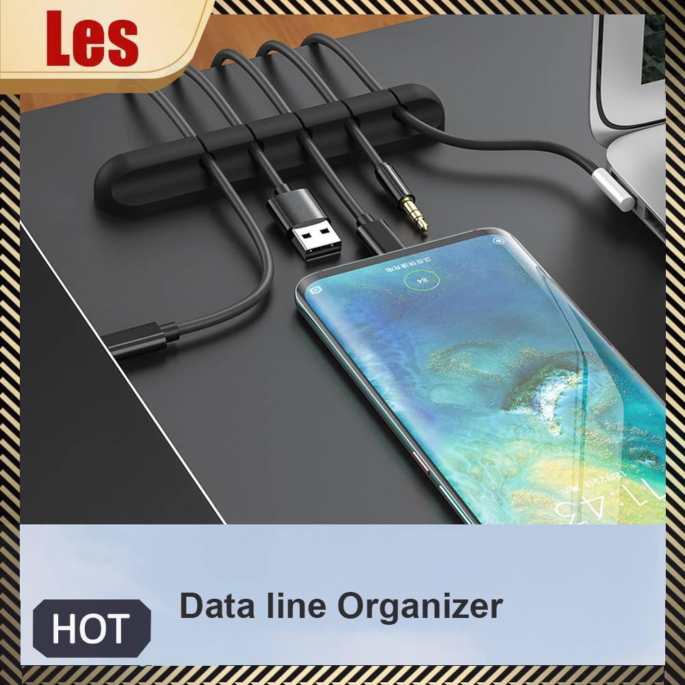 Kẹp Cố Định Dây Cáp USB Tự Dính Bằng Silicone