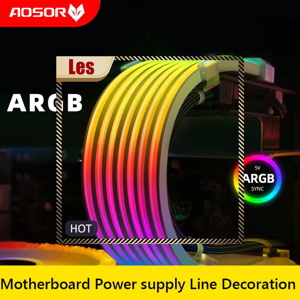 Dải Đèn LED Neon AOSOR Linh Hoạt 5V ARGB Aura Cho Khung Gầm Máy Tính
