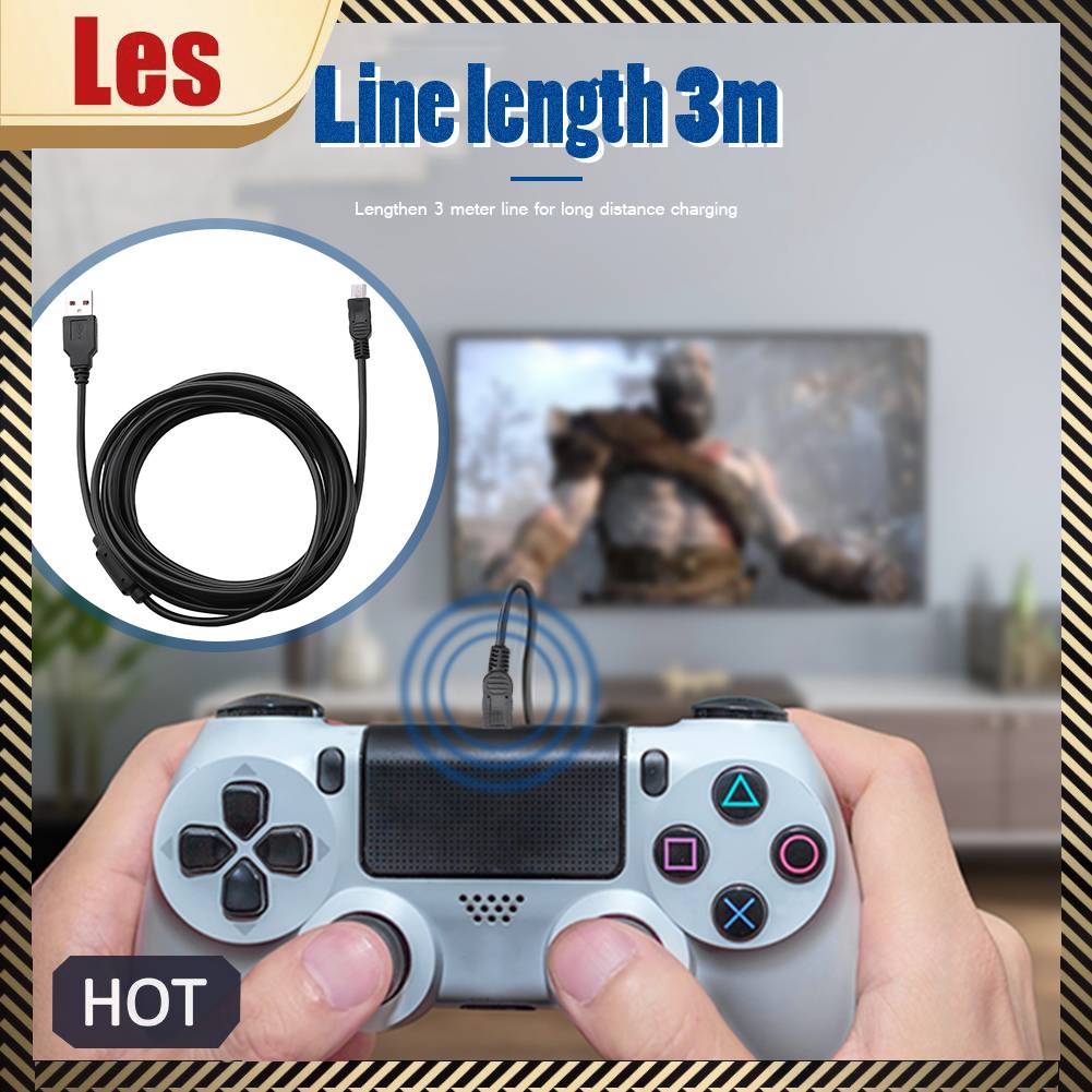 Dây Cáp Sạc USB 3m / 9.8ft Với Vòng Nam Châm Dành Cho Sony Playstation PS3