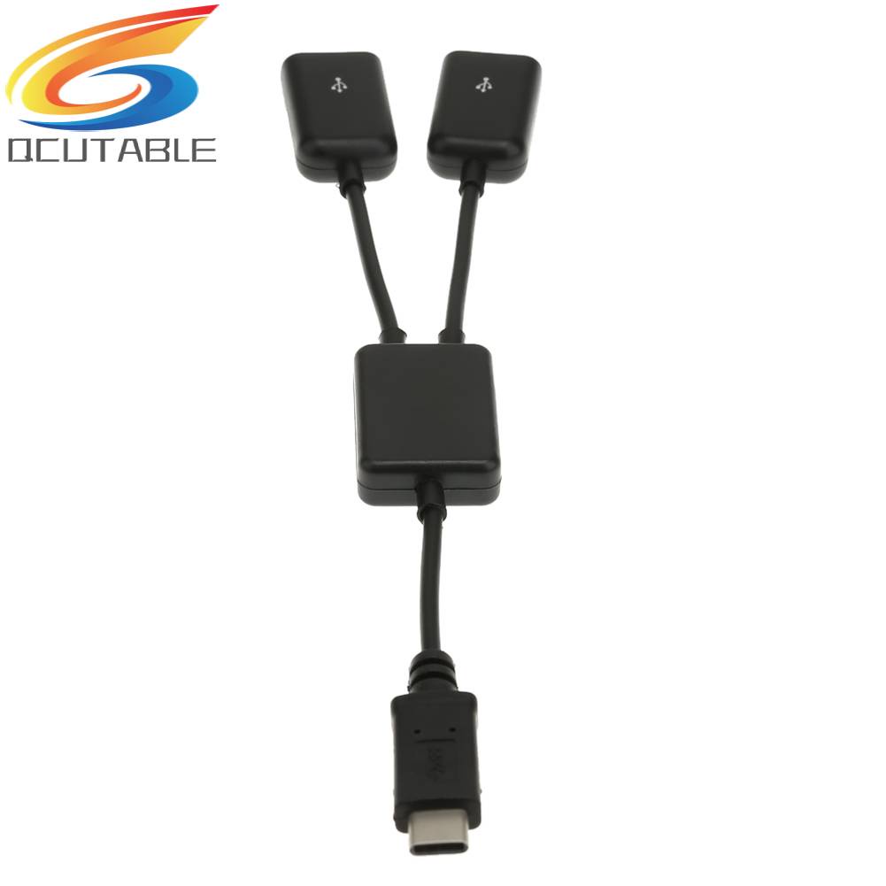Cáp Hub Chia Cổng USB 3.1 Type-C OTG 2 Trong 1 USB C 3.1 Male Sang Female