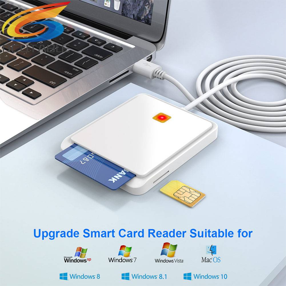 Đầu Đọc Thẻ Thông Minh USB 2.0 Cho Dac IC ID Bank SIM Card Windows 7 8 10 Vista