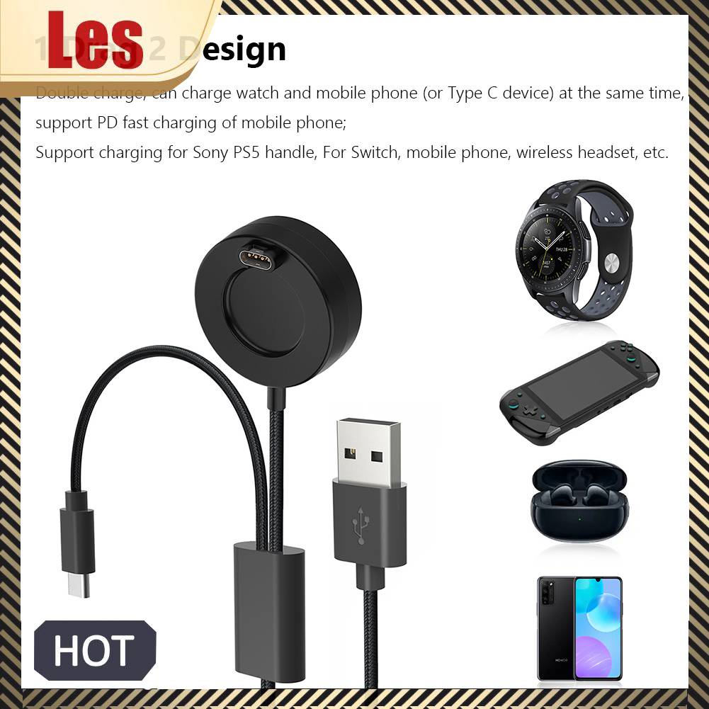 Đế Sạc Nhanh 2 Trong 1 USB Loại C PD Cho Garmin 7S 6X Venu2 2