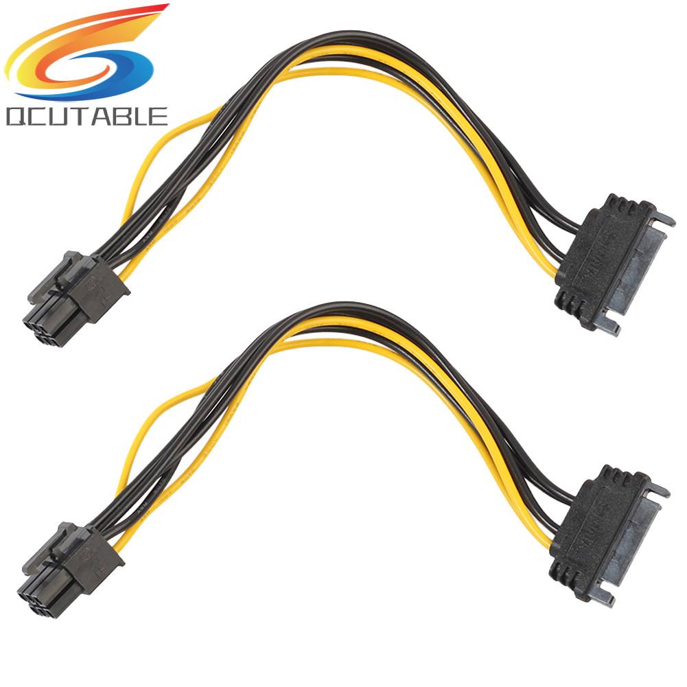 Set 2 Cáp Chuyển Đổi 15pin SATA Sang 6pin Pcie PCI Thẻ