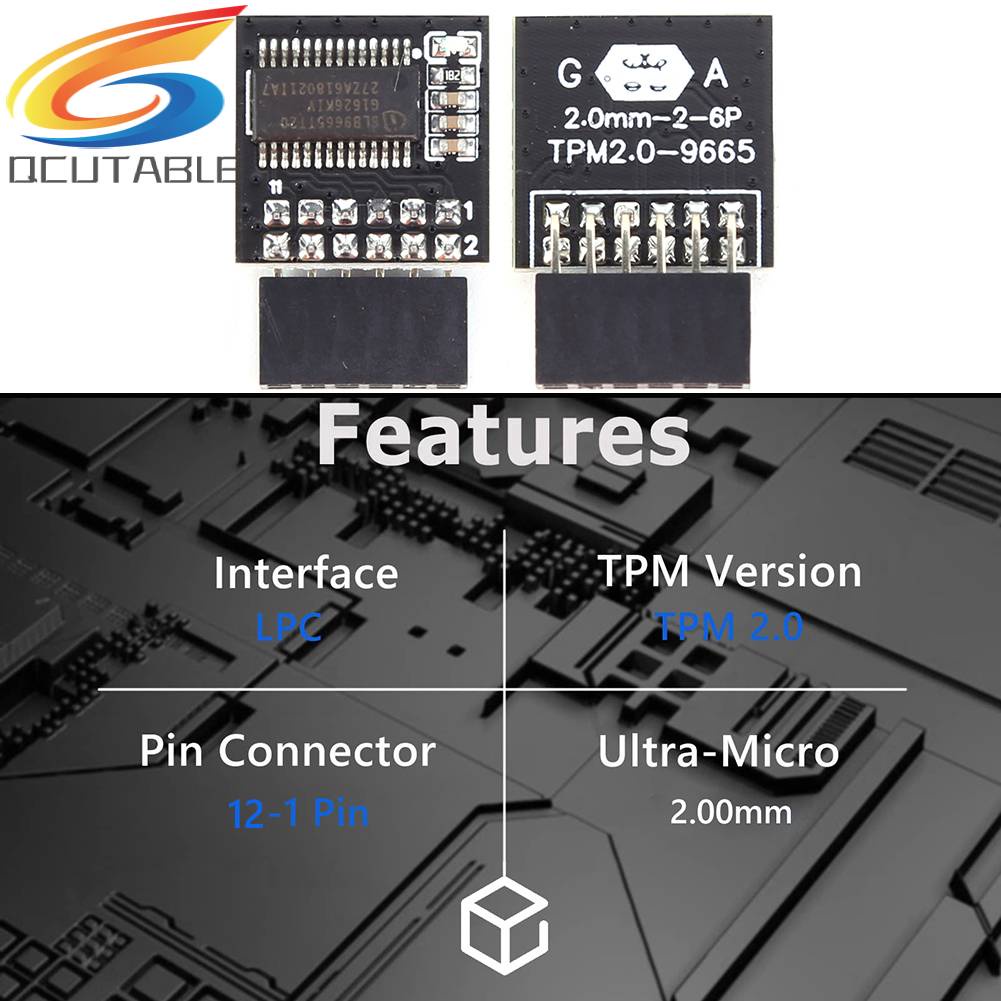 Mô Đun An Ninh Mã Hóa TPM 2.0-9665 12Pin Cho Thẻ Bài Gigabyte
