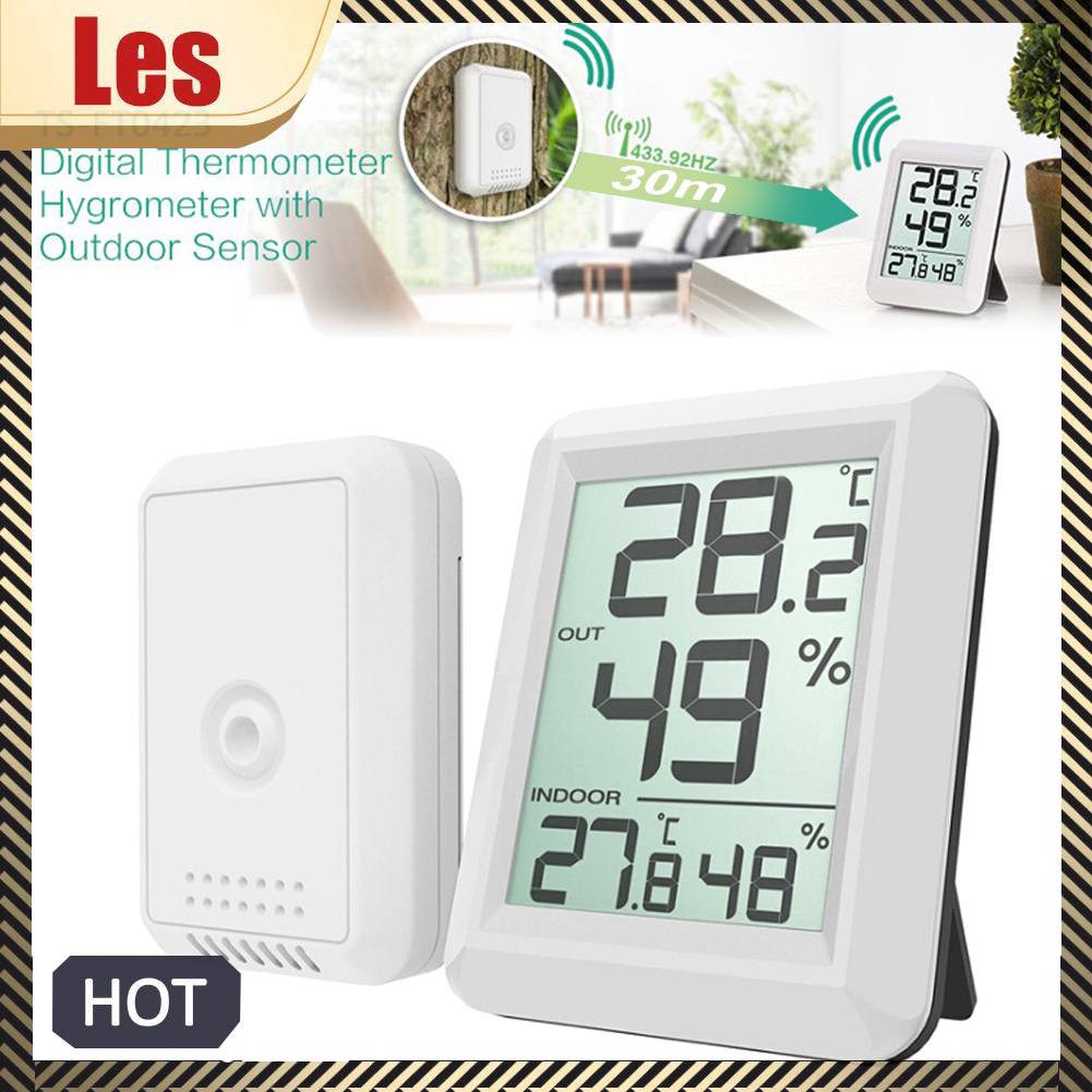 Máy Đo Độ Ẩm / Nhiệt Độ 433Mhz Màn Hình LCD Kỹ Thuật Số Dành Cho Trong Nhà Và Ngoài