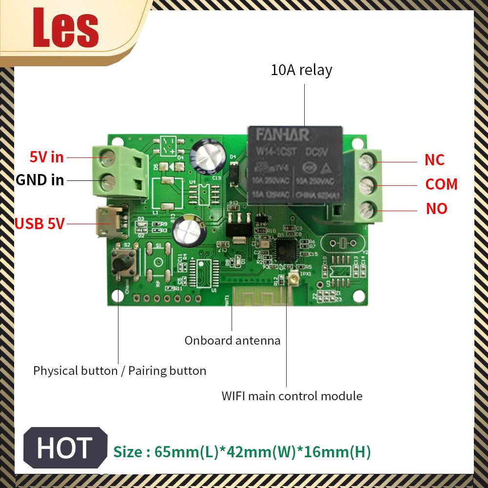 Công TắC WiFi Thông Minh DC12V / 5-32V Chuyên DụNg