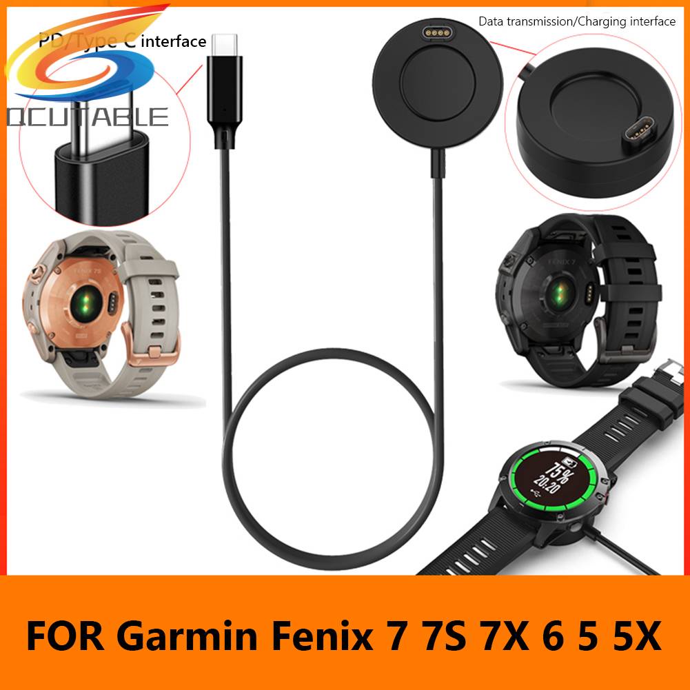 Cáp Sạc Nhanh Loại C Màu Đen Cho Garmin Fenix 7 7S 7X 6 5 5X